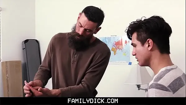 Big FamilyDick - StepDaddy teaches virgin stepson to suck and fuck warm Videos