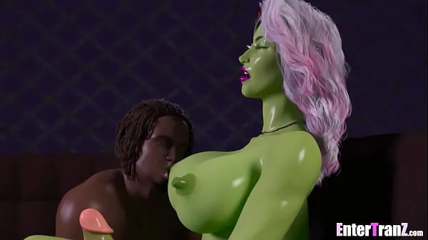 Grandes Travesti Alien Queen é fodida duramente por gangue da BBC vídeos calorosos