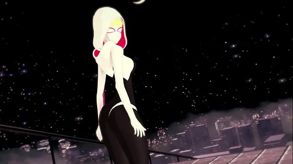 Μεγάλα Spider-Gwen Gwen Stacy masturbates and gets fucked on the rooftop ζεστά βίντεο