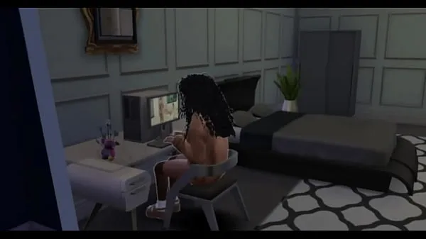 Büyük Ebony Cutie Jerks off to Porn - Sims 4 sıcak Videolar